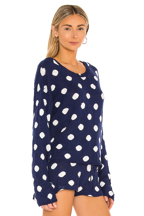 view 2 of 4 Beach Sweater in Navy Polka Dot
