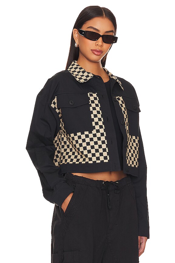 view 2 of 4 Desert Trucker Jacket in Taupe & Black Check