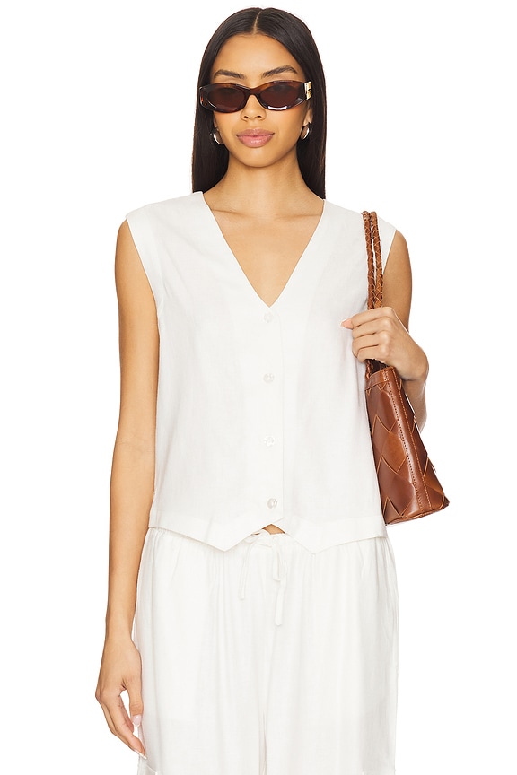 view 1 of 4 Darcy Vest in White Linen
