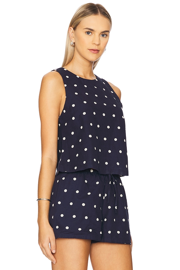 view 2 of 4 TOP SIN MANGAS DOLLIE in Navy Polka Dot