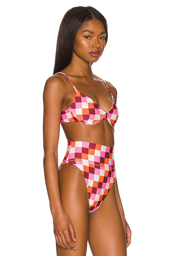 view 2 of 4 Camilla Bikini Top in Sangria Checkers