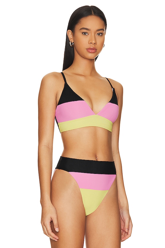 view 2 of 4 Riza Bikini Top in Pink Lemonade Colorblock