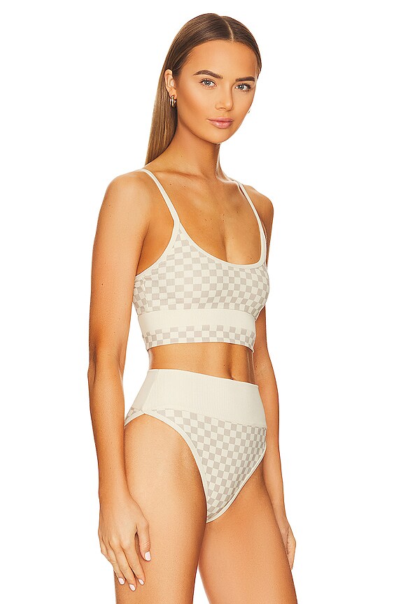 view 2 of 4 Eva Bikini Top in Tan Check