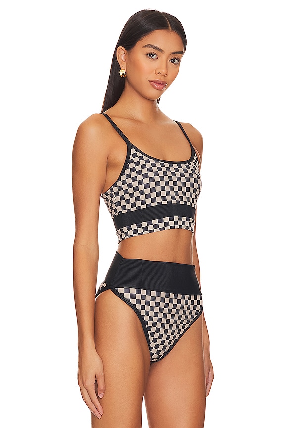 view 2 of 4 TOP BIKINI EVA in Taupe & Black Check