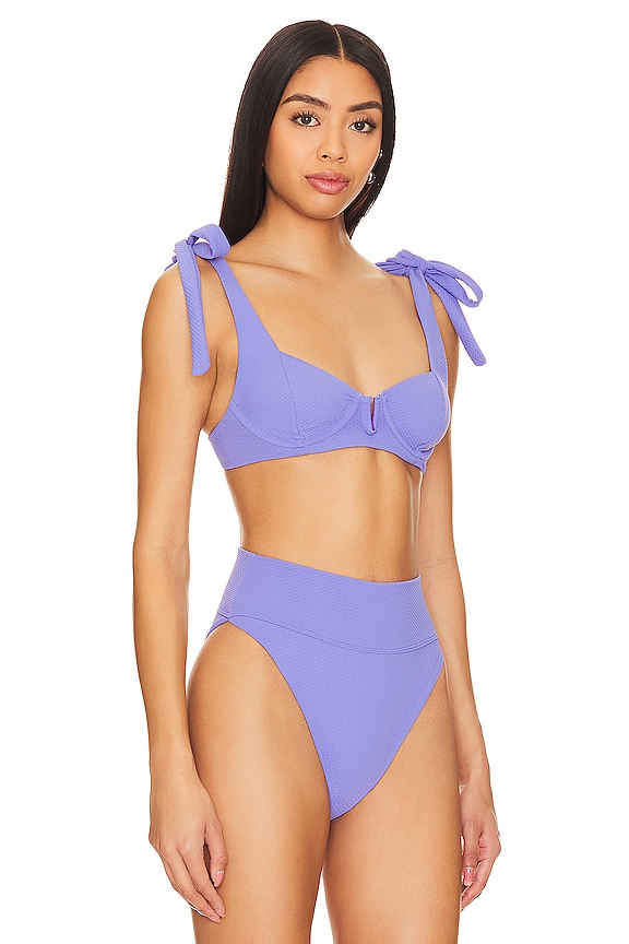 view 2 of 5 Blair Bikini Top in Periwinkle Waffle