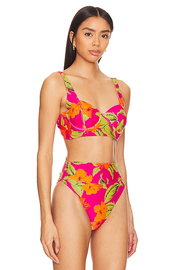 view 2 of 4 Paulina Bikini Top in Hibiscus Sunset