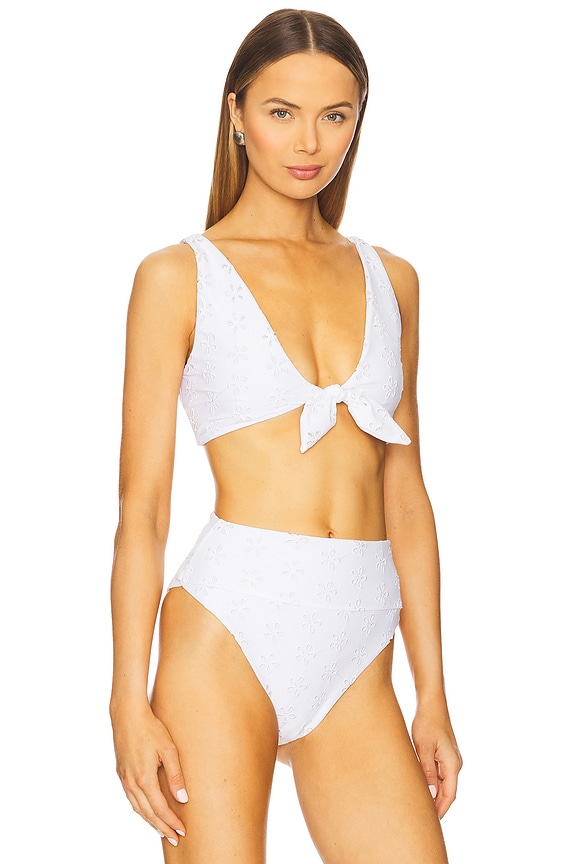 view 2 of 5 Dallas Bikini Top in White Magnolia Eyelet