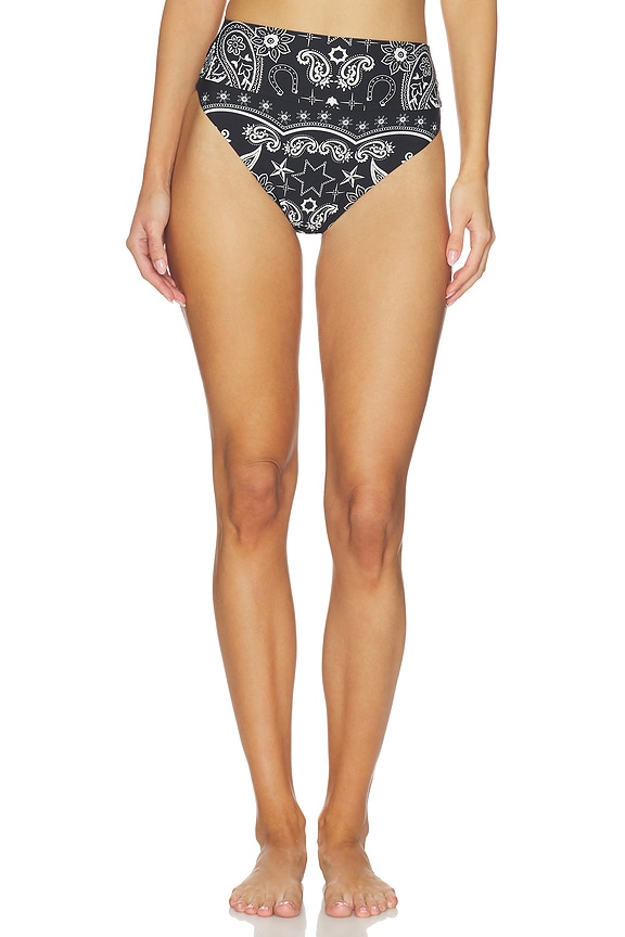 view 1 of 4 Highway Highwaist Bikini Bottom in Bandana Black