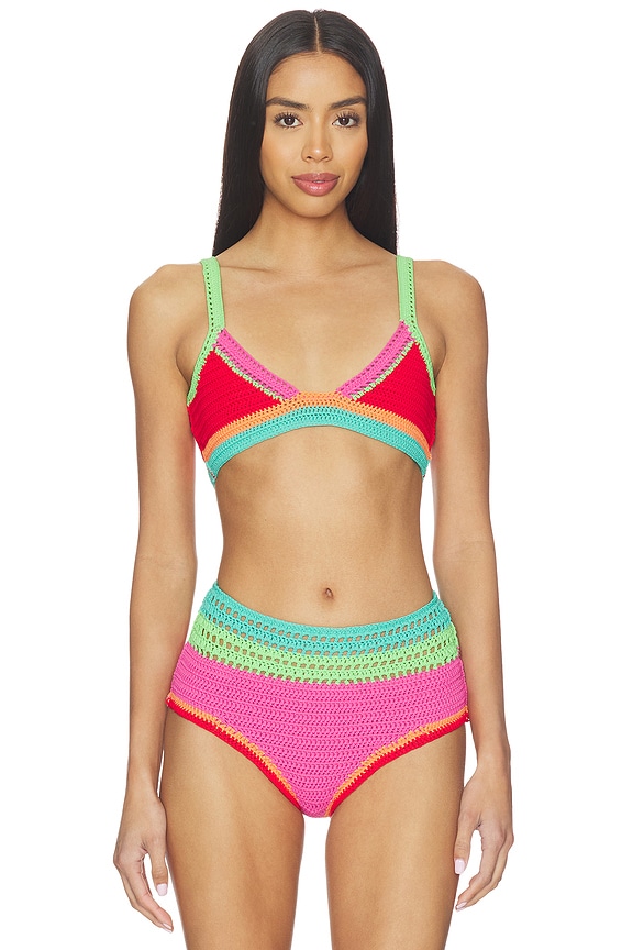 view 1 of 4 HAUT DE MAILLOT DE BAIN DE SPORT MILANA in Aqua Haze