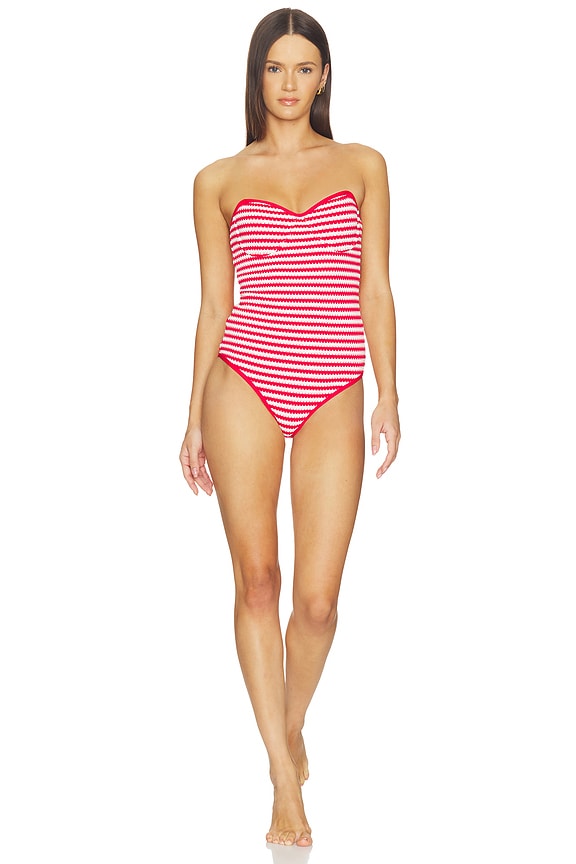 view 2 of 6 Hayes One Piece in Crimson Stripe