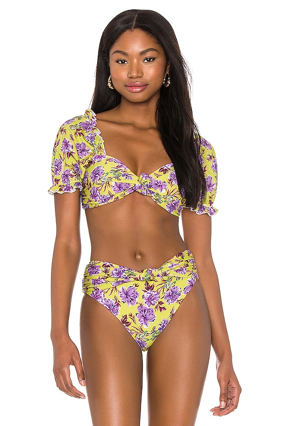 view 1 of 4 HAUT DE MAILLOT DE BAIN LANA in Lime Punch Gardenias