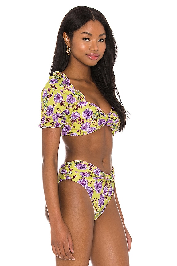 view 2 of 4 HAUT DE MAILLOT DE BAIN LANA in Lime Punch Gardenias