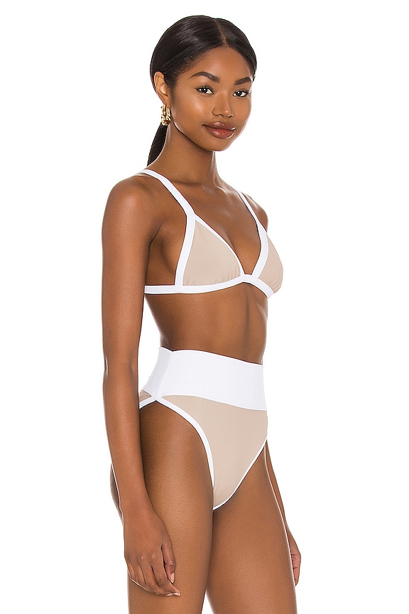 view 2 of 4 Pamela Bikini Top in Taupe & White