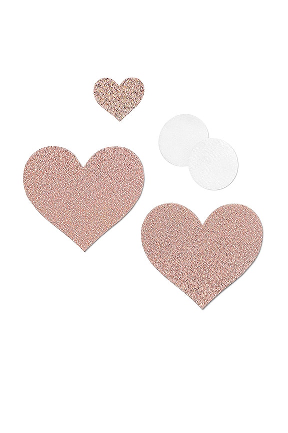 view 2 of 2 Heart Reusable Nippies in Sandy Rose Sparkle