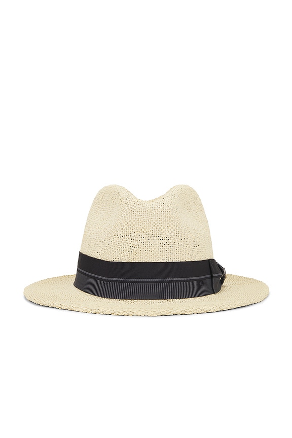 view 1 of 3 Roma Straw Fedora Hat in Natural & Black