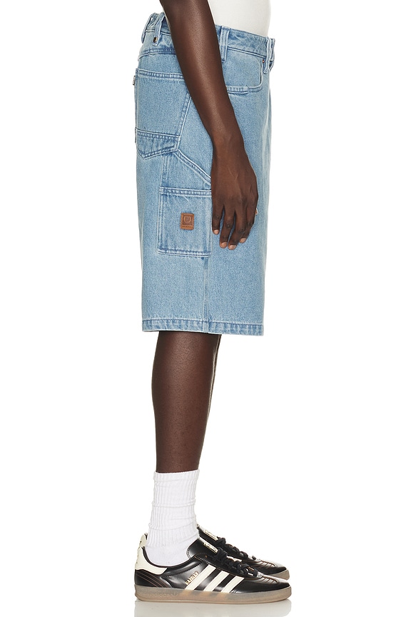 view 2 of 6 Builders Carpenter Baggy Short in Washed Blue Denim
