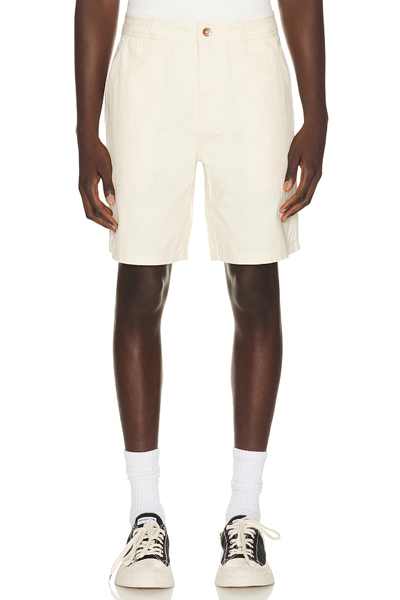 view 1 of 5 Surplus Vintage Wash Herringbone Short in White Cap