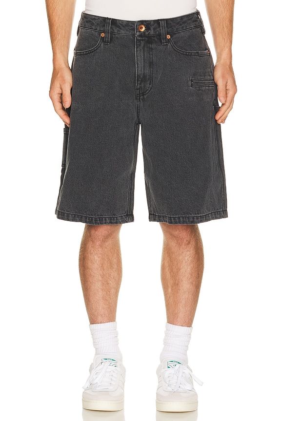 view 1 of 6 Builders Carpenter Baggy Short in Washed Black Denim
