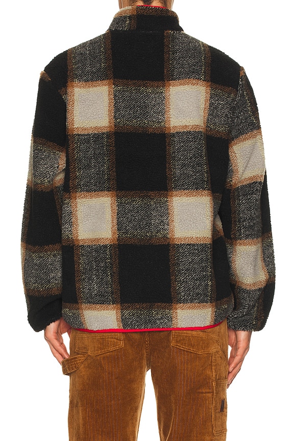 view 2 of 5 Buffalo Plaid Sherpa Full Zip Jacket in Black & Cream