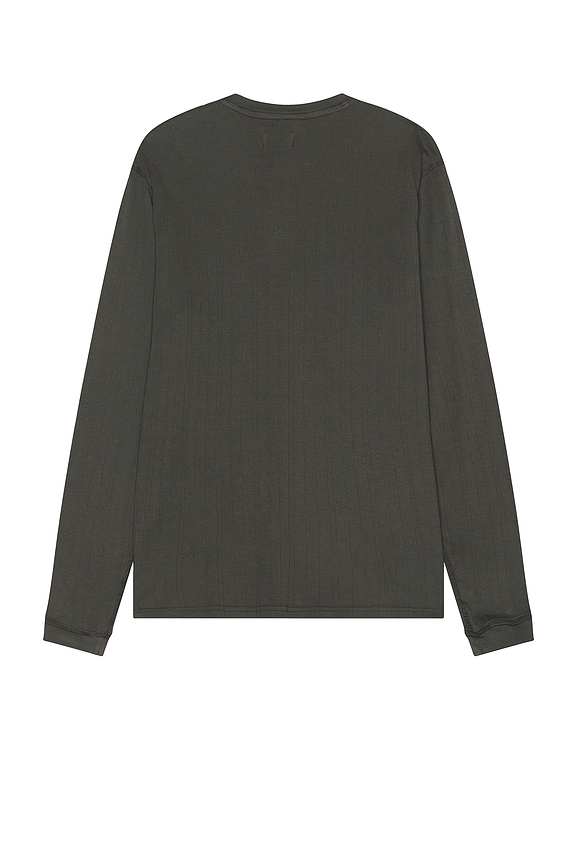 view 2 of 4 Wren Ribbed Long Sleeve Henley in Washed Black