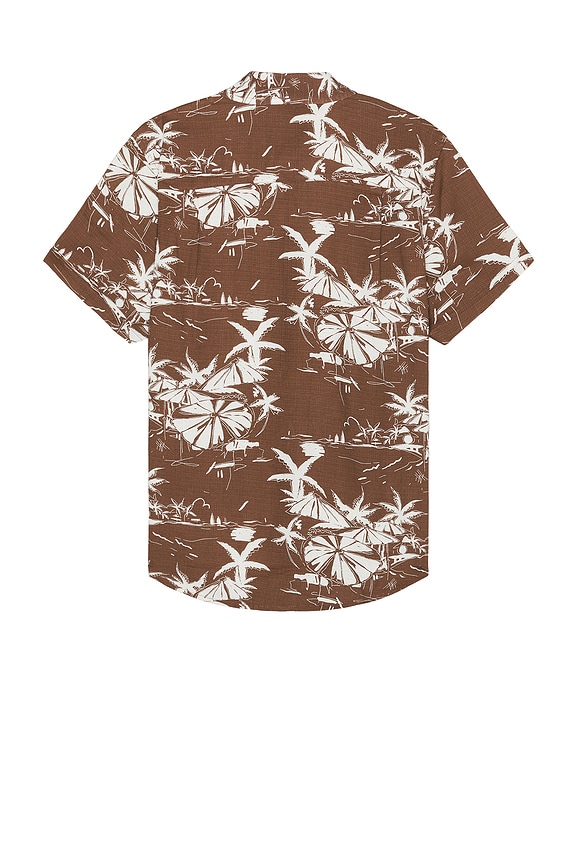 view 2 of 3 Charter Slub Short Sleeve Shirt in Sepia Umbrella Scene