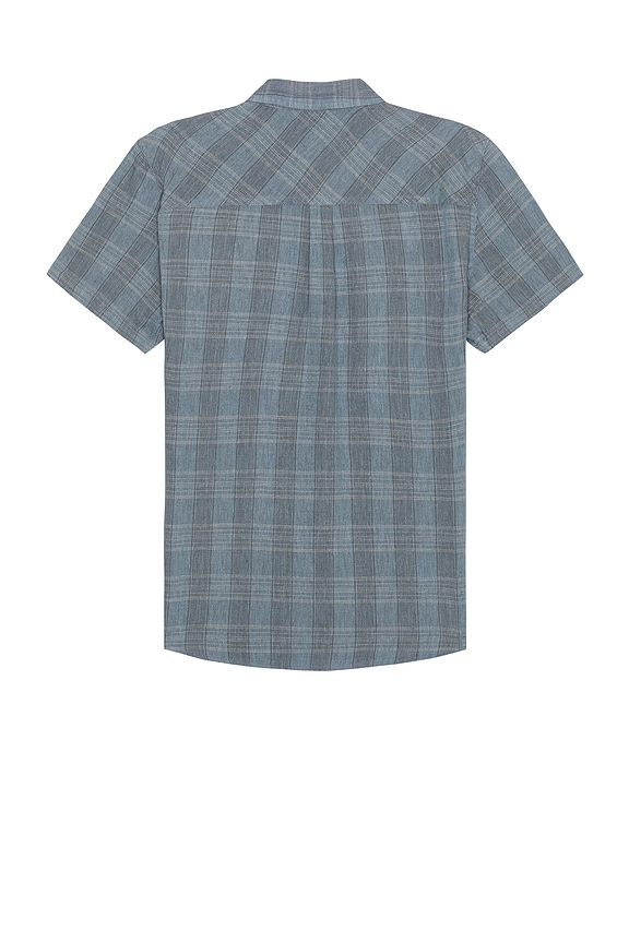 view 2 of 4 Memphis Linen Blend Short Sleeve Shirt in Flint Stone Blue & Cinder Grey