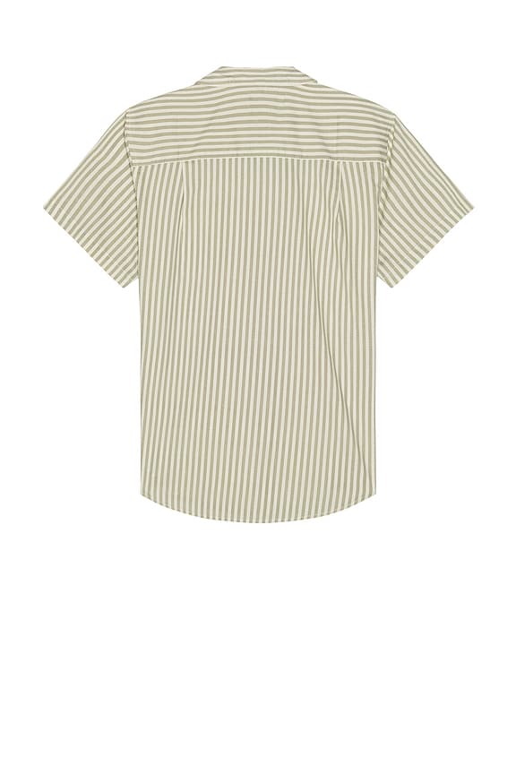 view 2 of 4 CHARTER ショートスリーブシャツ in Whitecap & Ivy Green Stripe