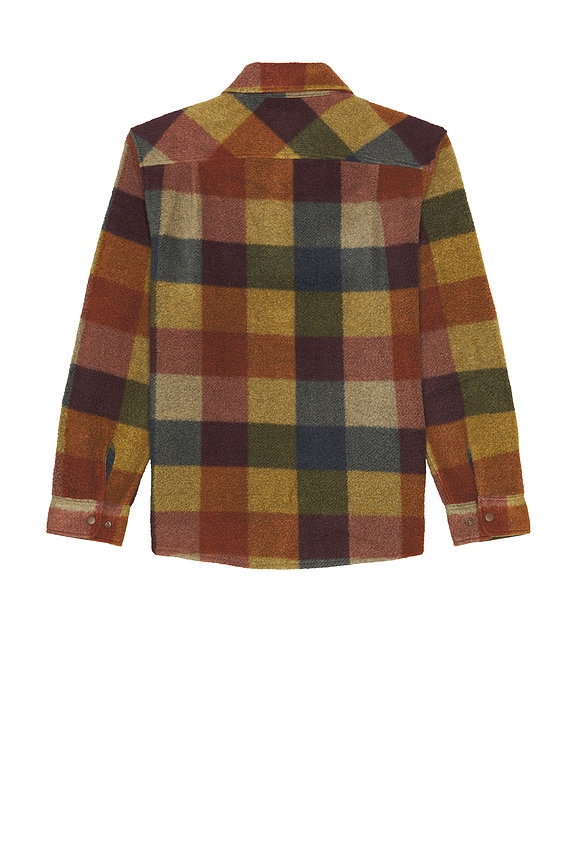 view 2 of 5 Bowery Artic Stretch Fleece Shirt in Rust & Copper Plaid
