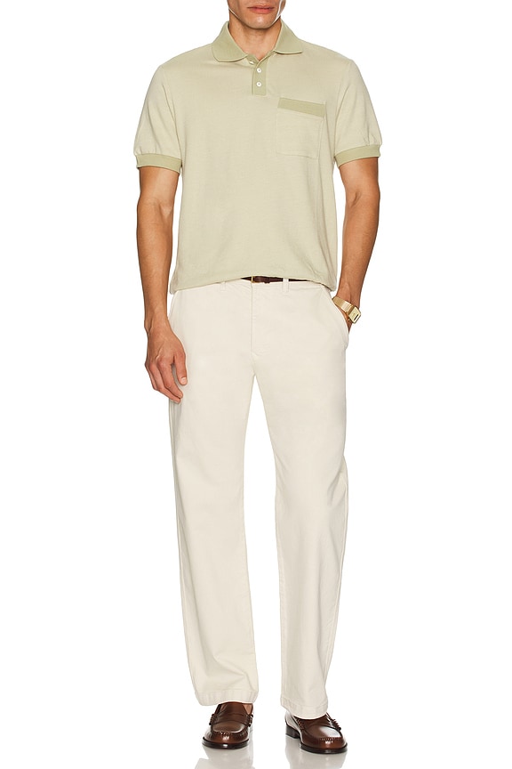 view 2 of 4 Weekend Herringbone Polo in Whitecap & Elm