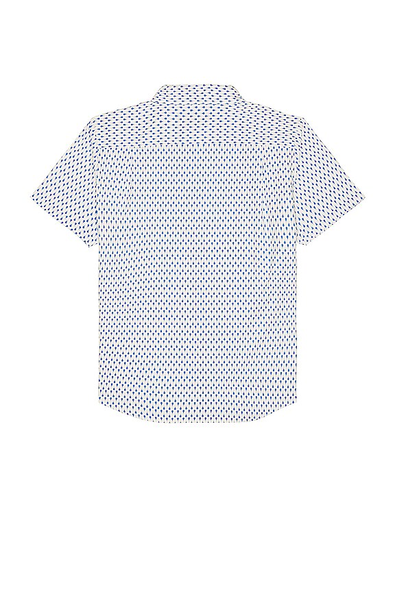 view 2 of 3 Charter Print Short Sleeve Shirt in Off White & Sky Blue