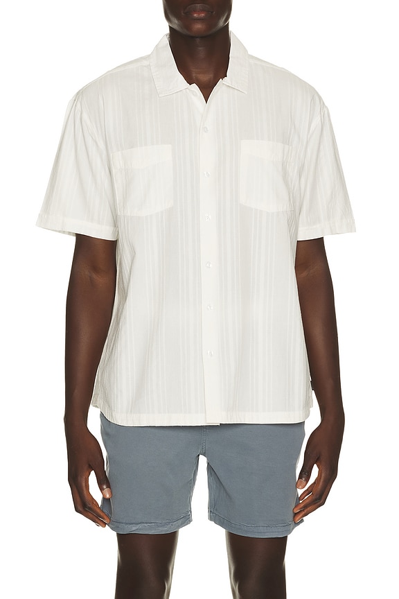 view 1 of 5 The Vintage Woven Shirt in Off White Jacquard Stripe