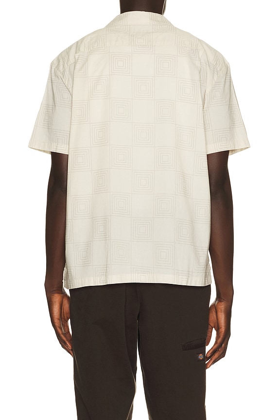view 2 of 5 Cru Print Short Sleeve Shirt in White & Geo Checker in White Cap & Geo Checker