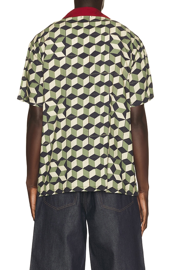 view 2 of 5 x Burger She Wrote Short Sleeve Shirt in Black & Green Tile
