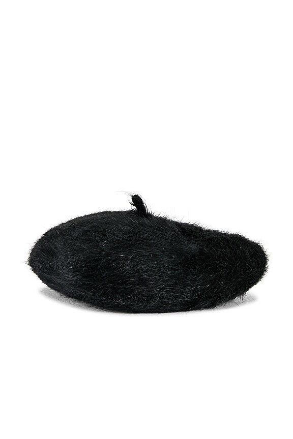 view 2 of 3 Audrey II Beret in Fuzzy Black