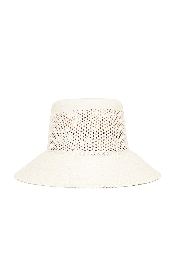 view 2 of 3 Lopez Panama Straw Bucket Hat in Panama White