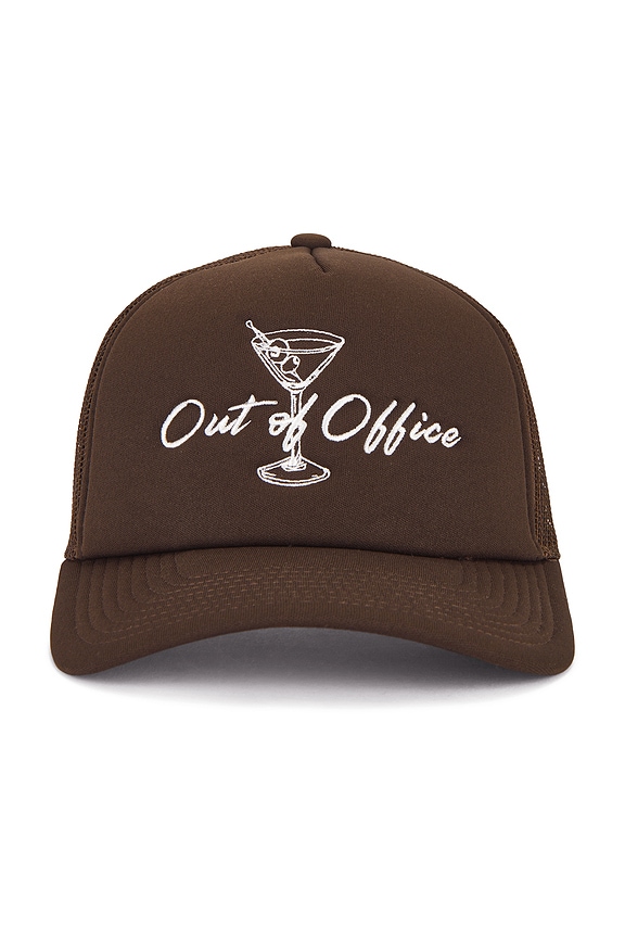 view 2 of 3 Out Of Office Netplus Trucker Hat in Pinecone Brown