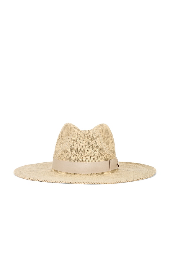 view 2 of 3 Lyons Knit Pattern Packable Hat in Light Tan