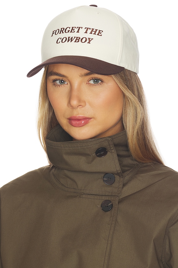 view 1 of 3 Forget The Cowboy Netplus Snapback Hat in Chocolate & Off White