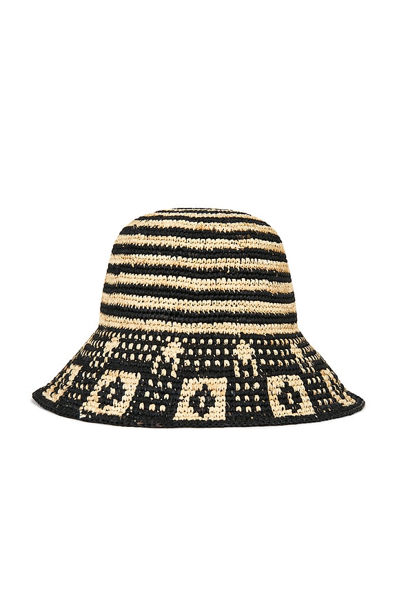 view 2 of 3 Redding Packable Straw Hat in Black & Natural