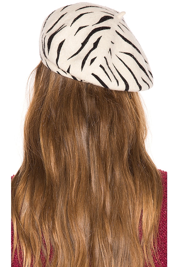 view 2 of 3 Audrey Beret in White Tiger