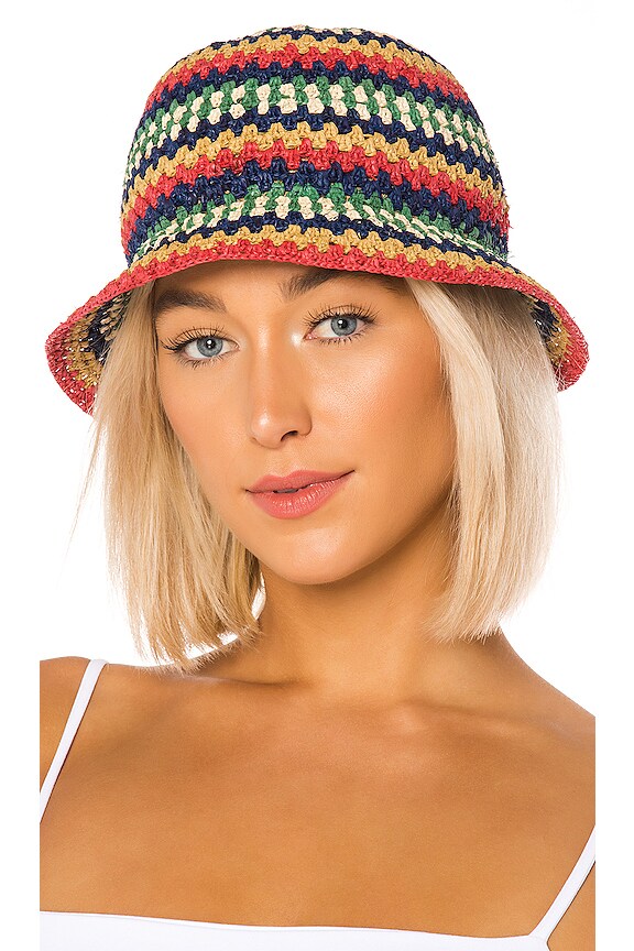 view 1 of 3 Essex Raffia Bucket Hat in Multi
