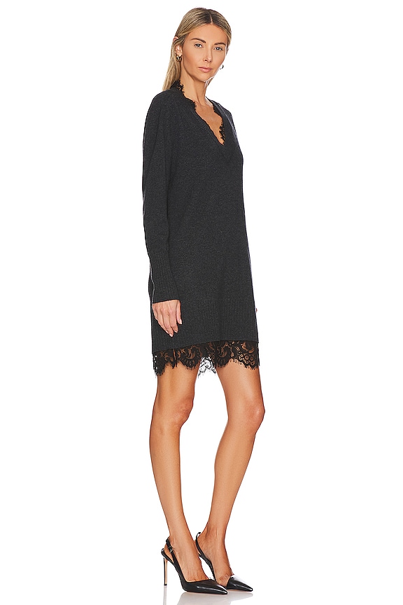 view 2 of 3 AMIRI ドレス in Dark Charcoal Melange With Black Lace