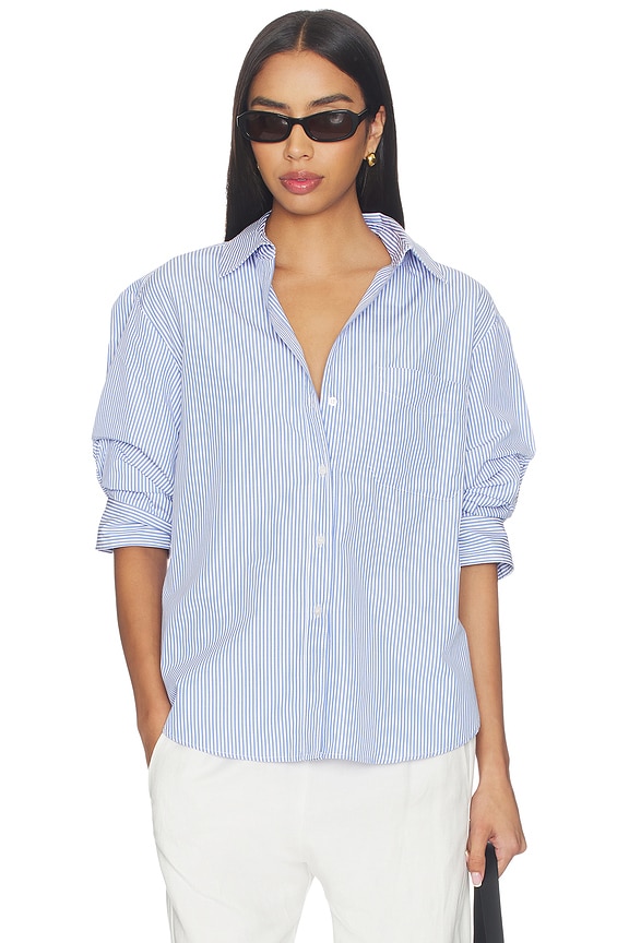 view 1 of 5 Pia Shirt in Blue Stripe