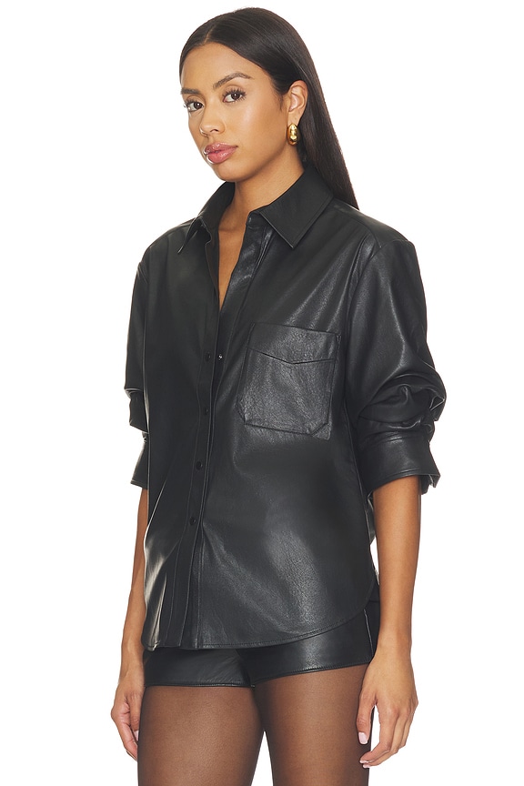 view 2 of 4 CAMISA DE CUERO VEGANO PIA  in Black Onyx