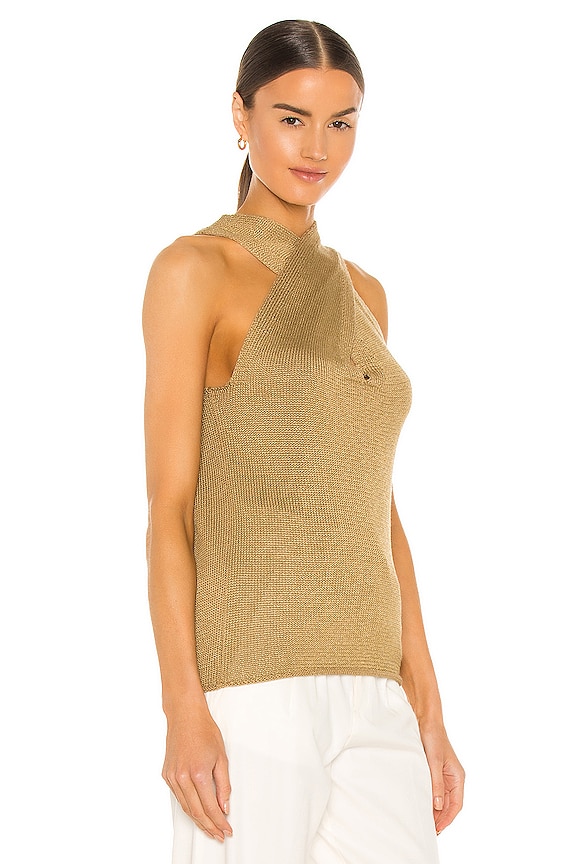 view 2 of 4 Ina Wrap Tank in Gold Yellow