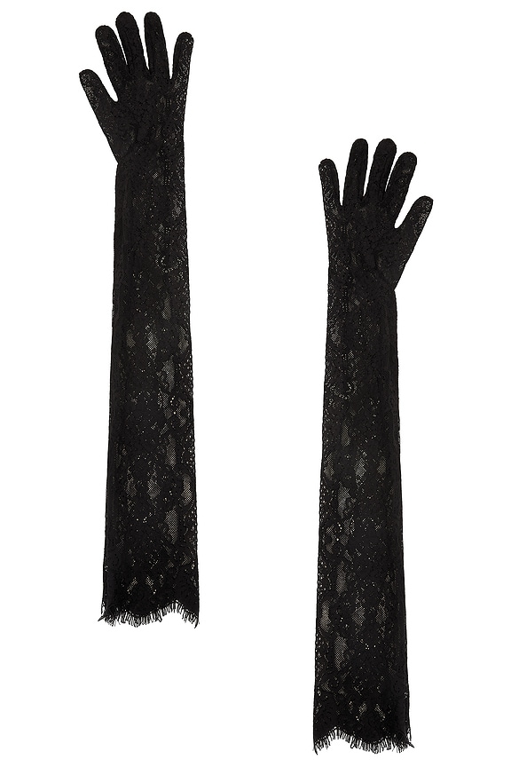 view 2 of 2 Lace Gloves in Black