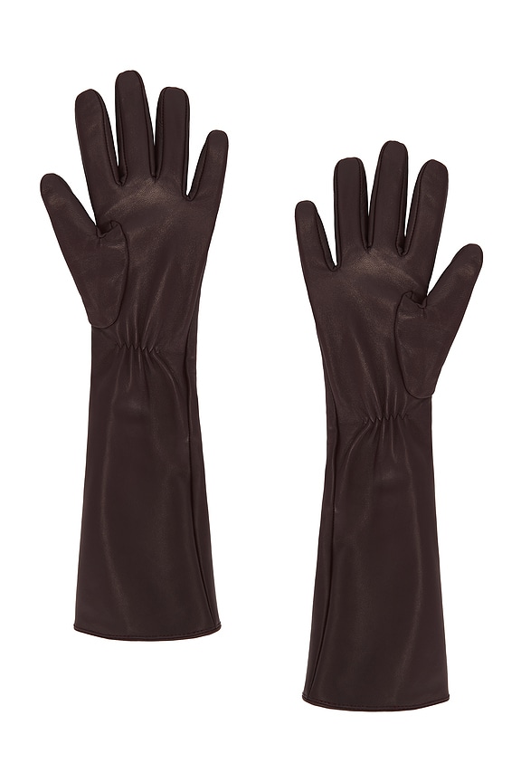 view 2 of 2 Faux Leather Gloves in Burgundy