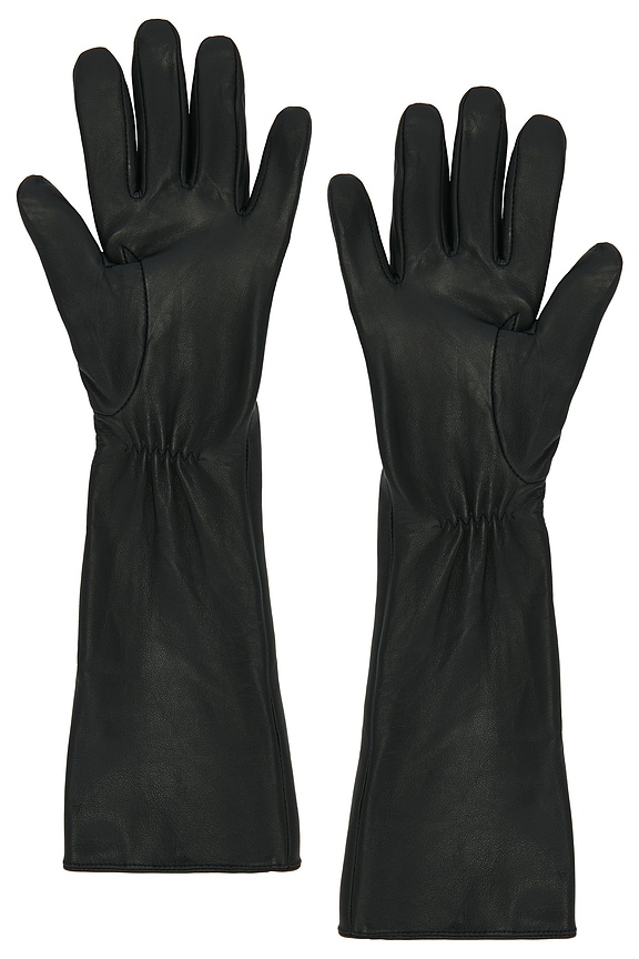 view 2 of 2 Faux Leather Gloves in Black
