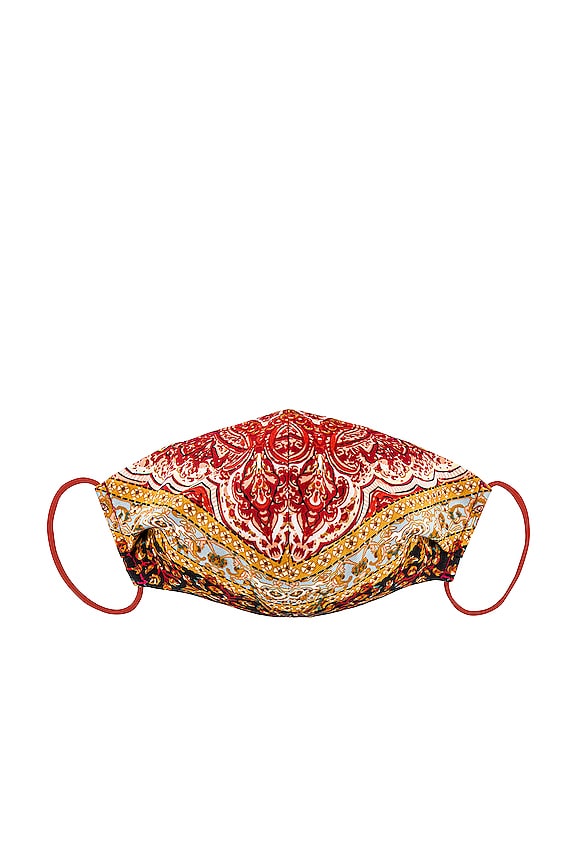 view 2 of 4 Bedouin Face Mask in Red & Multicolor