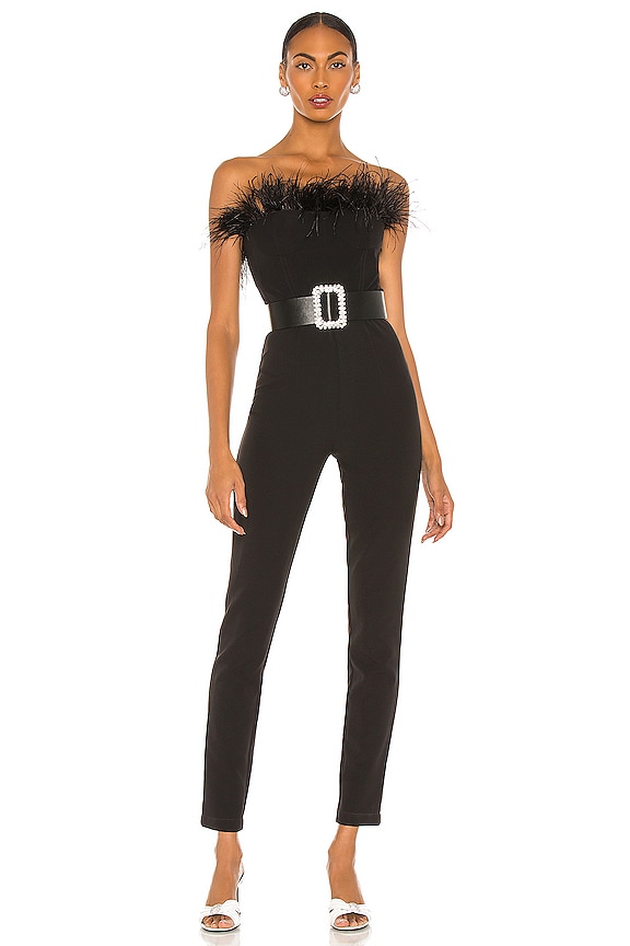 Bronx and Banco x REVOLVE Lola Feather Jumpsuit in Black | REVOLVE